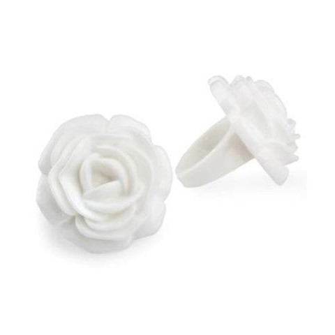 ANELLO CON ROSA BIANCO D3.3X3.